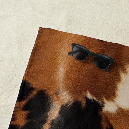 Serviette De Plage Vachette noire Brown (En situation)