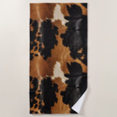 Serviette De Plage Vachette noire Brown (Devant)