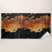 Serviette De Plage Vachette noire Brown du sud-ouest (Devant)