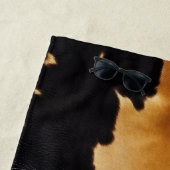 Serviette De Plage Vachette noire Brown du sud-ouest (En situation)