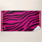 Serviette De Plage Vague 3D Zebra Soft Rose Gold de luxe (Devant)