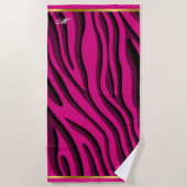 Serviette De Plage Vague 3D Zebra Soft Rose Gold de luxe (Devant)