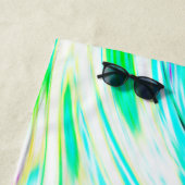 Serviette De Plage Vague des Motifs Abstraits Turquoises Monogrammes (En situation)