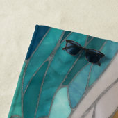 Serviette De Plage Vague et lune de mosaïque (En situation)