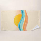 Serviette De Plage Vague harmonieuse de coucher de soleil (Devant)