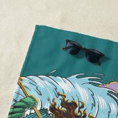 Serviette De Plage Vague marémotrice Aquaman & Black Manta (En situation)