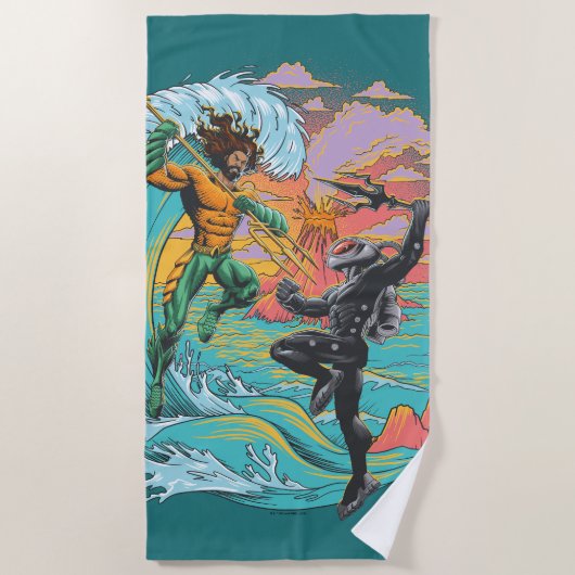 Serviette De Plage Vague marémotrice Aquaman & Black Manta (Devant)