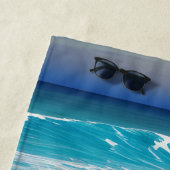 Serviette De Plage Vague océanique bleu (En situation)