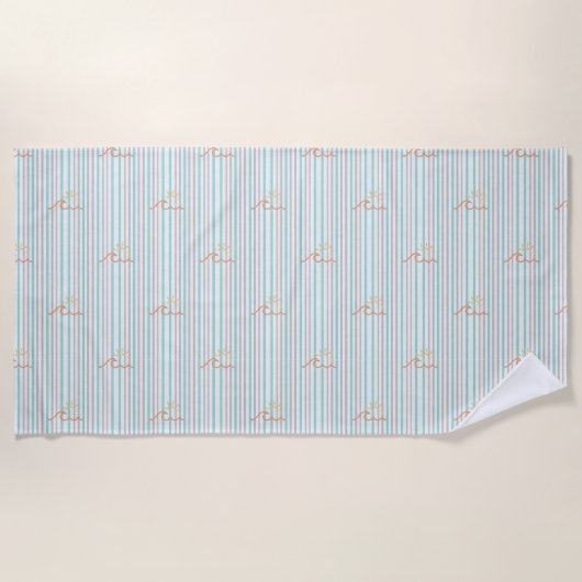 Serviette De Plage Vague Rayon de Soleil (Devant)