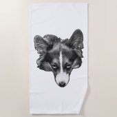 Serviette De Plage vague tonale charme corgi (Devant)