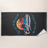 Serviette De Plage Vagues de Californie vintage (Devant)