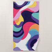Serviette De Plage Vagues de flux abstrait 6 (Devant)