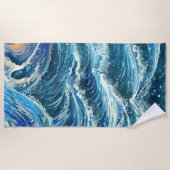 Serviette De Plage Vagues de l'océan bleu (Devant)