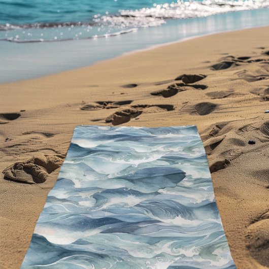 Serviette De Plage Vagues de l'océan bleu