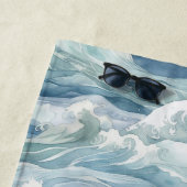 Serviette De Plage Vagues de l'océan bleu (En situation)