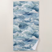 Serviette De Plage Vagues de l'océan bleu (Devant)