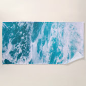 Serviette De Plage Vagues de l'océan bleu (Devant)