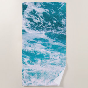 Serviette De Plage Vagues de l'océan bleu