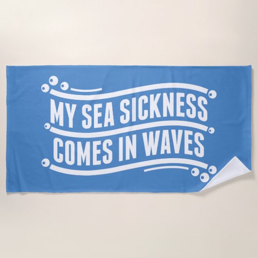 Serviette De Plage Vagues de maladie de la mer (Devant)