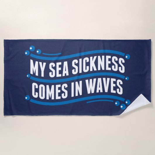 Serviette De Plage Vagues de maladie de la mer (Devant)