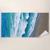 Serviette De Plage Vagues de mer de plage tropicale (Devant)