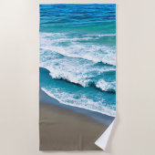 Serviette De Plage Vagues de mer de plage tropicale (Devant)