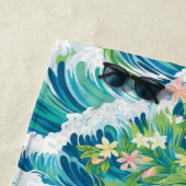 Serviette De Plage Vagues de plage tropicale de Preppy | Maison de pl (En situation)