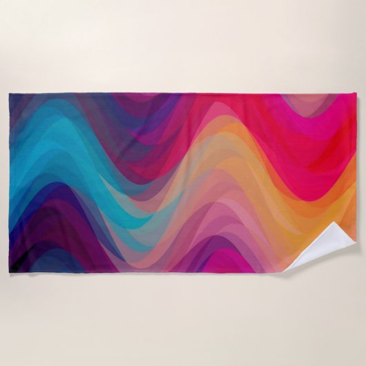 Serviette De Plage Vagues d'incendie (Devant)