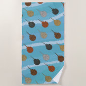 Serviette De Plage Vagues océaniques du crabe en fer à cheval (Devant)