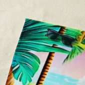 Serviette De Plage Vagues océaniques et palmiers Art (En situation)