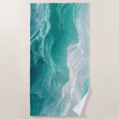 Serviette De Plage Vagues océaniques sarcelle abstraites (Devant)