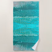 Serviette De Plage Vagues océaniques sur le sable (Devant)