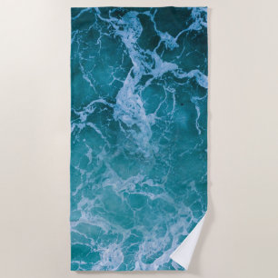 Serviette De Plage Vagues profondes de l'océan bleu