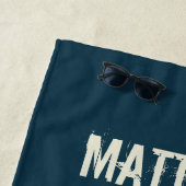 Serviette De Plage Vagues rétro personnalisées et style Surf solaire (En situation)