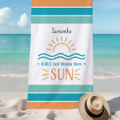 Serviette De Plage Vagues Sun Ocean simples personnalisées