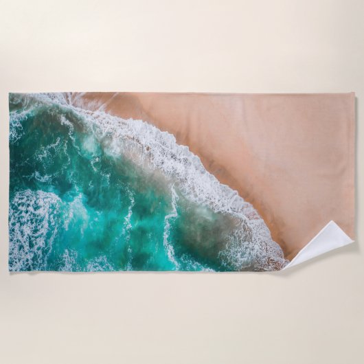 Serviette De Plage Vagues sur la plage de sable (Devant)