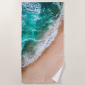 Serviette De Plage Vagues sur la plage de sable (Devant)
