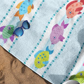 Serviette De Plage Vagues tropicales de l'océan des poissons