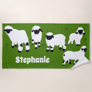 Serviette De Plage Valais Blaccusé Moutons Personnalisés Agriculteurs