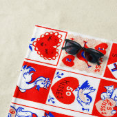 Serviette De Plage Valentine Retro Love Hugs Motif (En situation)