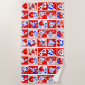 Serviette De Plage Valentine Retro Love Hugs Motif (Devant)