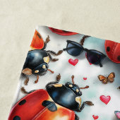 Serviette De Plage Valentine`s Day Ladybug Love Pattern (En situation)