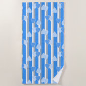 Serviette De Plage Valentine's Day hearts on striped background  (Devant)