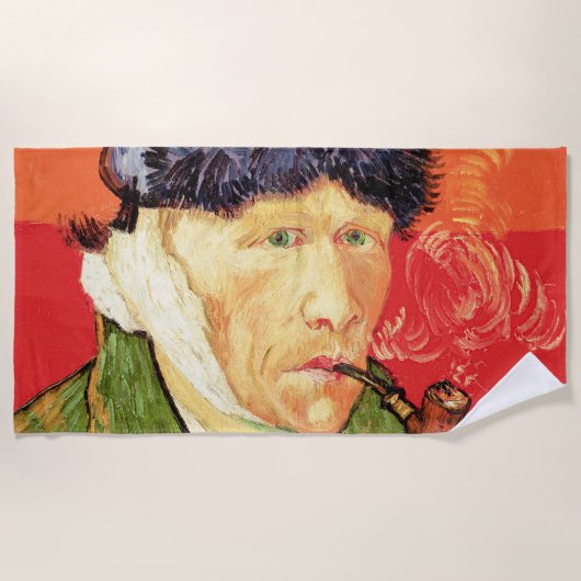 Serviette De Plage Van Gogh - Autoportrait avec l'oreille bandée et p (Devant)