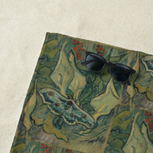 Serviette De Plage Van Gogh Grand Paon de Nuit Art de la Nature Vinta