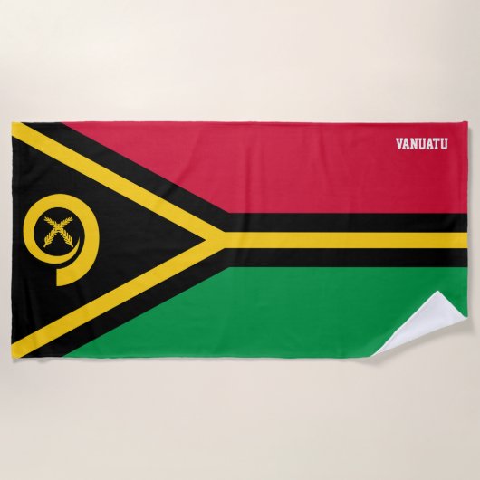 Serviette De Plage Vanuatu Drapeau Splendide patriotique (Devant)