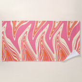 Serviette De Plage Varé - rose, orange et crème (Devant)