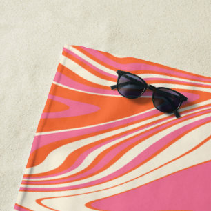 Serviette De Plage Varé - rose, orange et crème