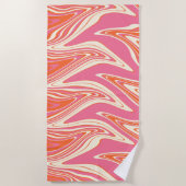 Serviette De Plage Varé - rose, orange et crème (Devant)