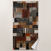 Serviette De Plage Variations of African motifs in earth tones (Devant)